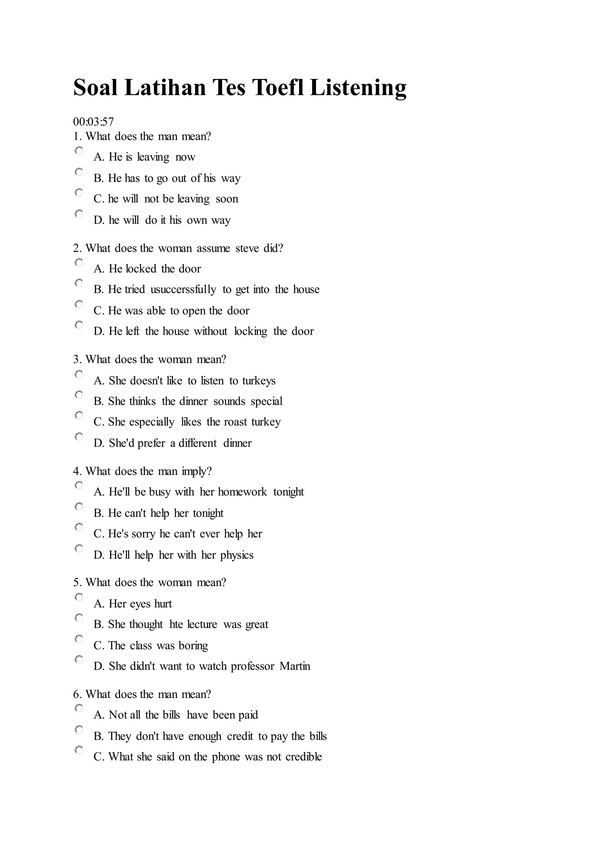 Soal Latihan Tes Toefl Listening Exercise 1 PDF soal-latihan-tes-toefl-listening-exercise-1-pdf