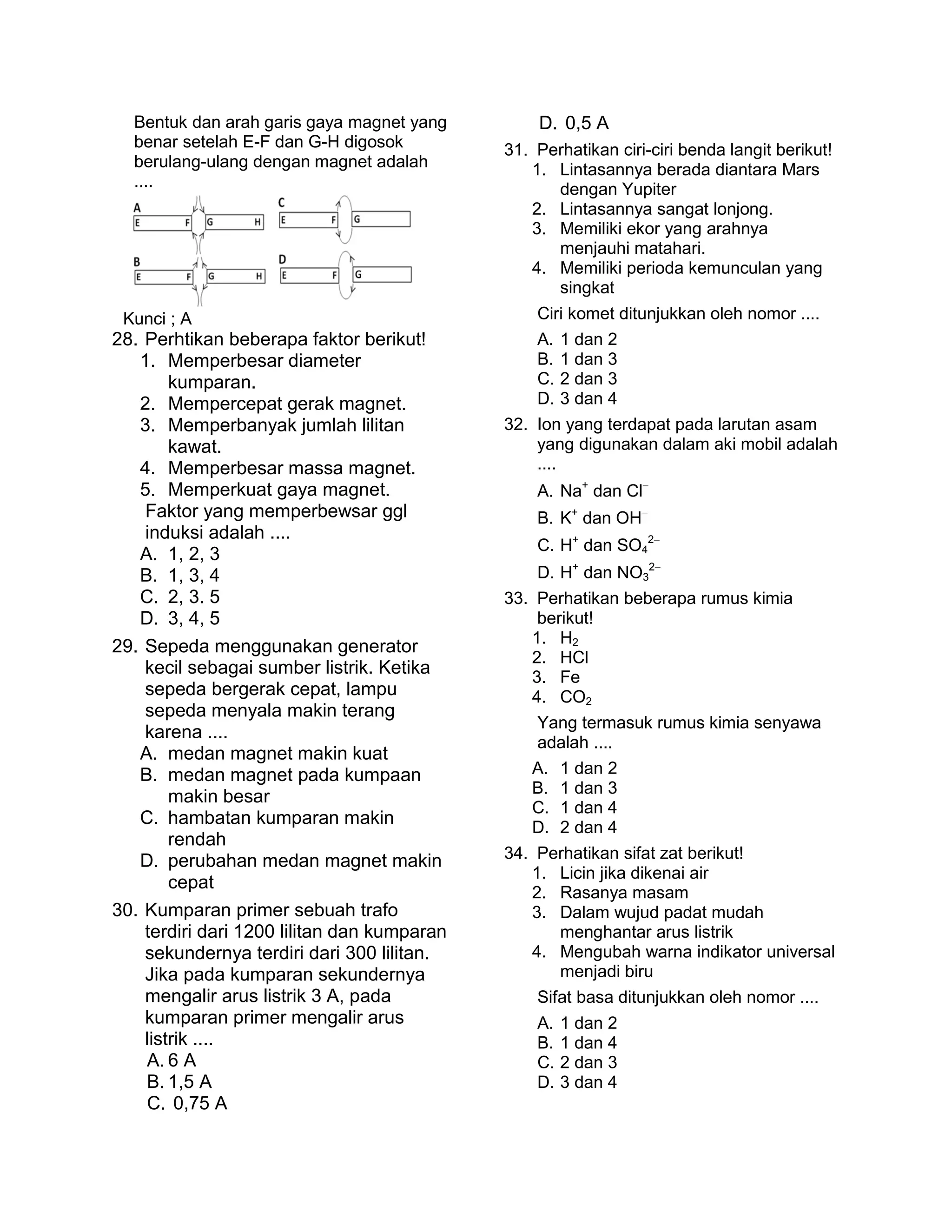 Soal latihan UN fisika smp | PDF