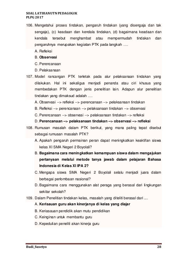 Soal Latihan Utn Pedagogik Plpg 2017