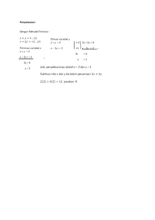 Soal Math Linear Soal linear equation | DOC