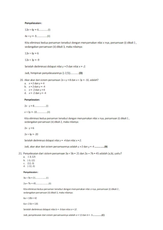 Soal Linear Equation
