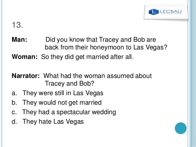 Contoh Soal listening TOEFL PBT part 2