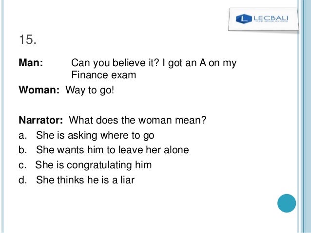 Contoh Soal listening TOEFL PBT part 2