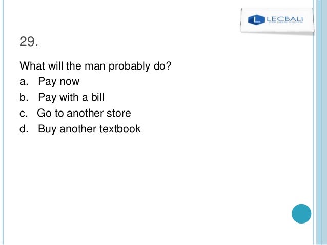 Contoh Soal listening TOEFL PBT part 2