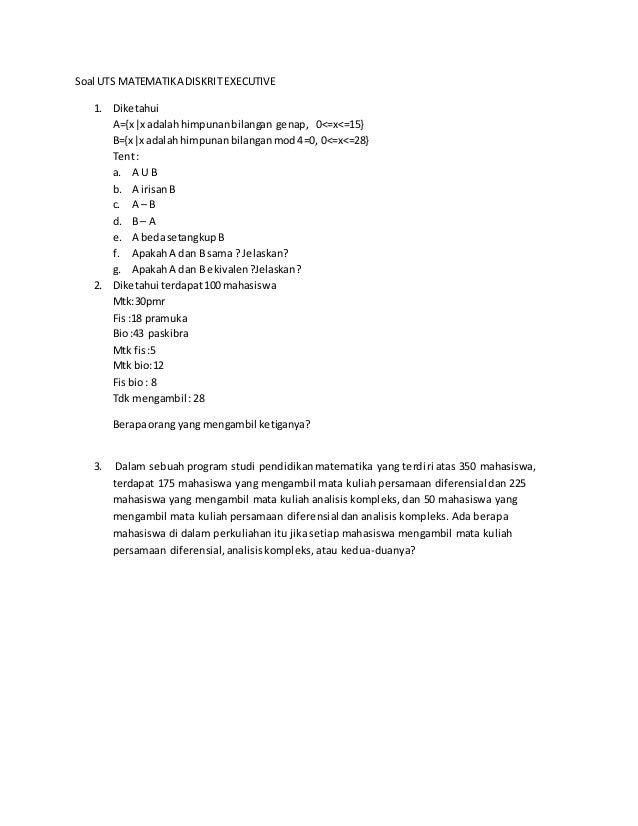 Soal Matdis