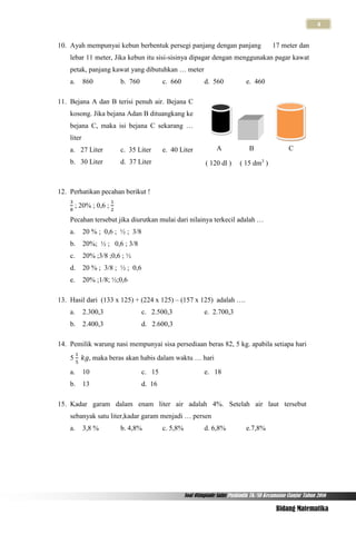 Soal Matematika Sd Osn 2016
