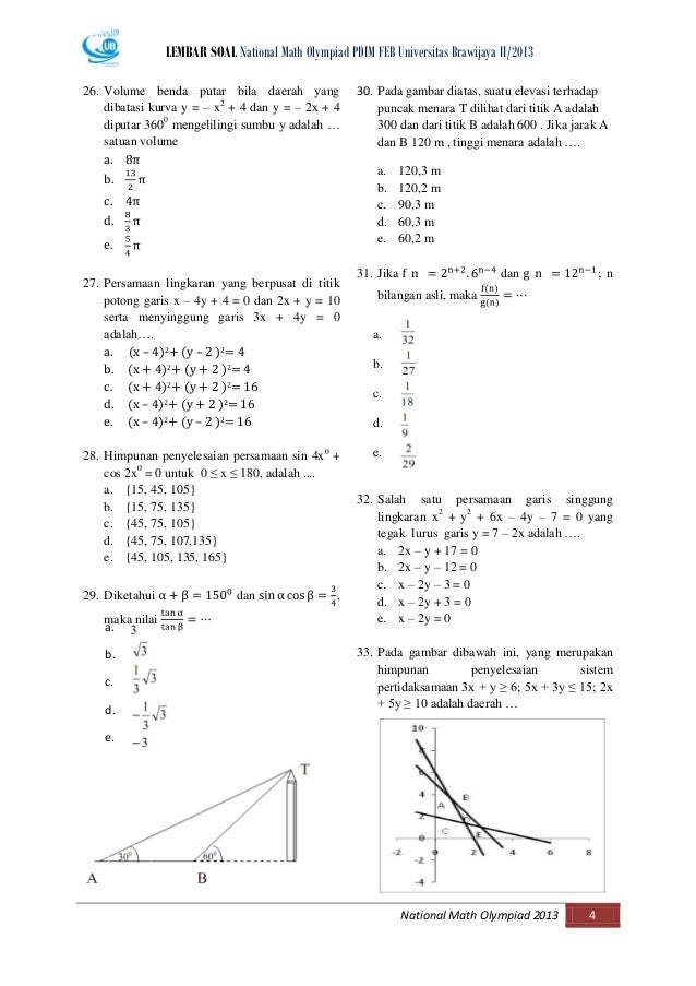 Contoh Soal Olimpiade Matematika Sma Contoh Soal Olimpiade Matematika Sma