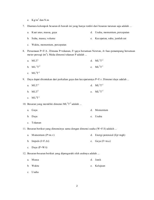 Soal Fisika Kelas X Semester 2