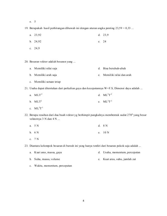 Soal mid fisika semester ganjil kelas x