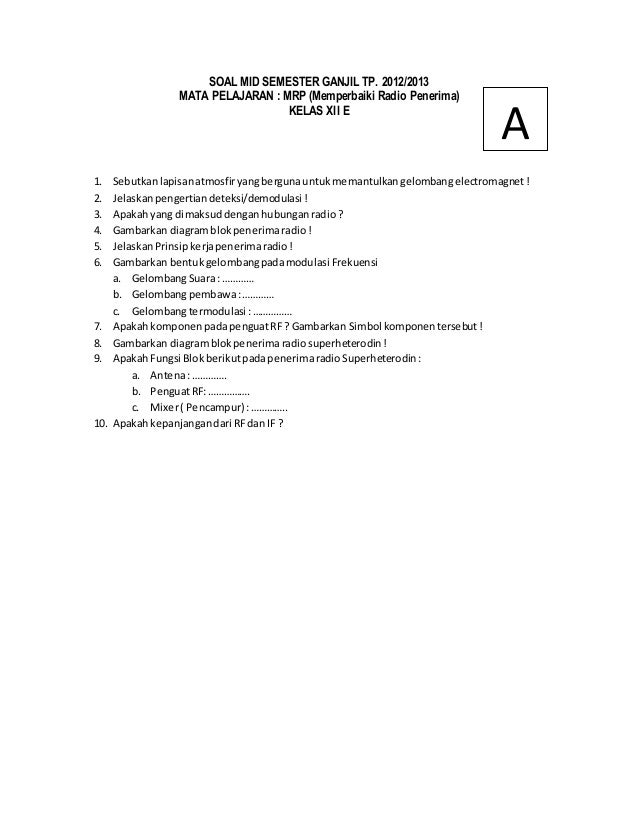 Soal mspt & mrp kelas xii Soal mspt & mrp kelas xii