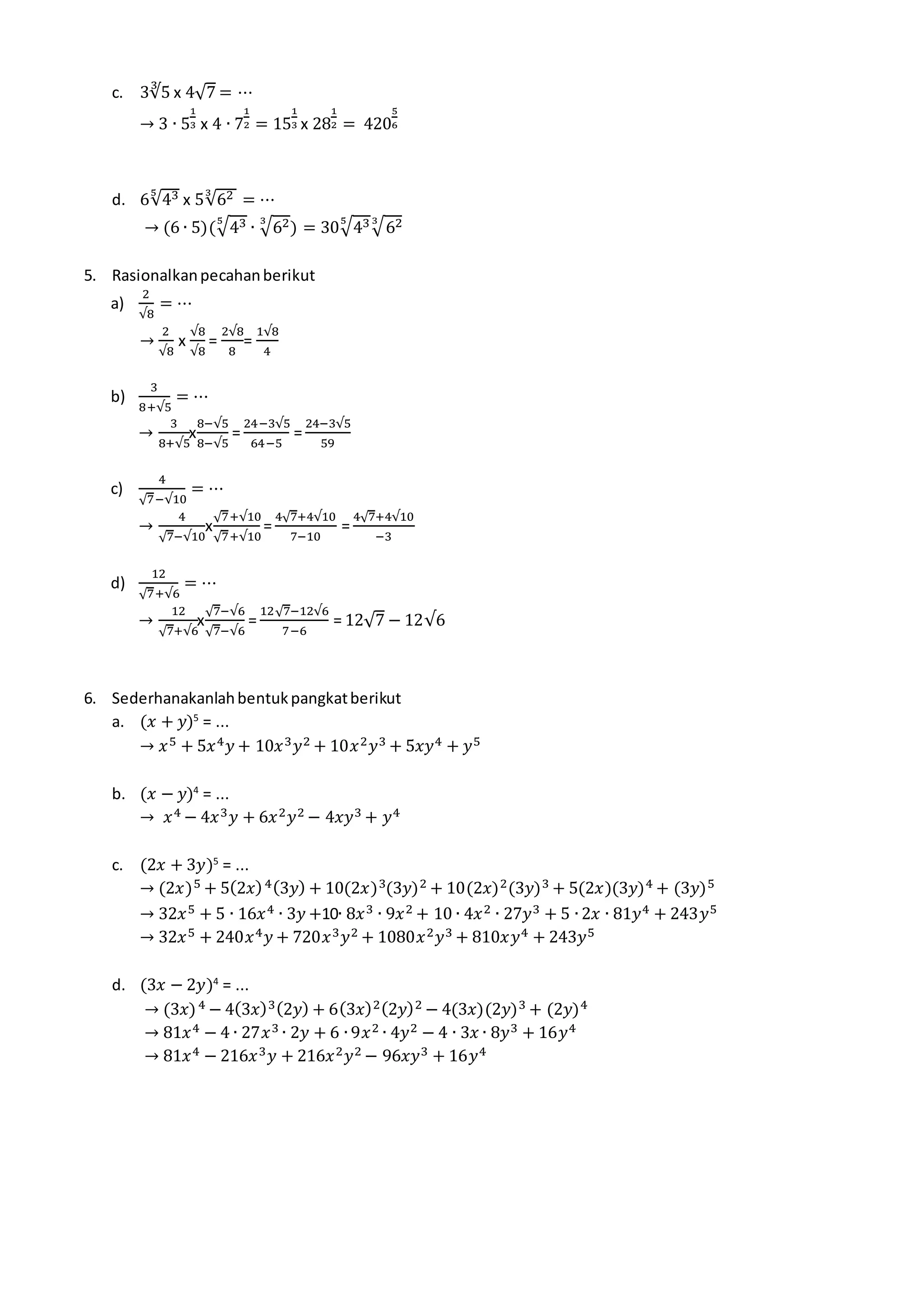 Soal Matematika Bab 1 Bilangan Real | PDF