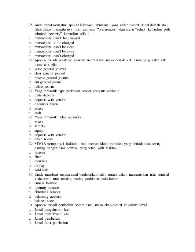 Soal myob genap 11 Soal myob genap 11