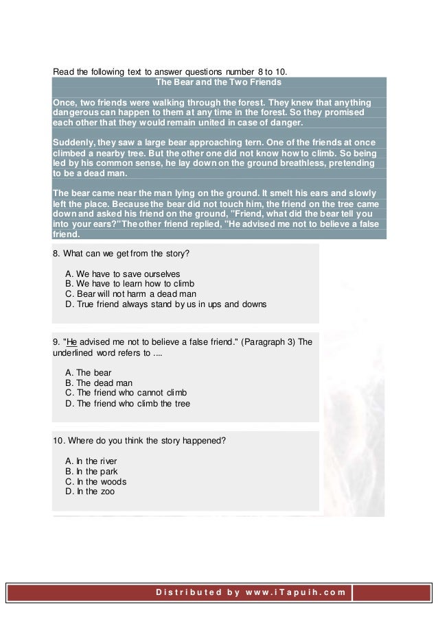 Soal Narrative Text And Translation