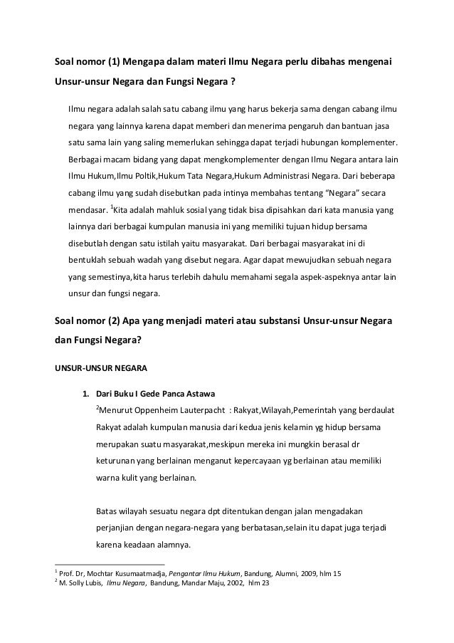 Unsur Fungsi Negara Unsur Fungsi Negara