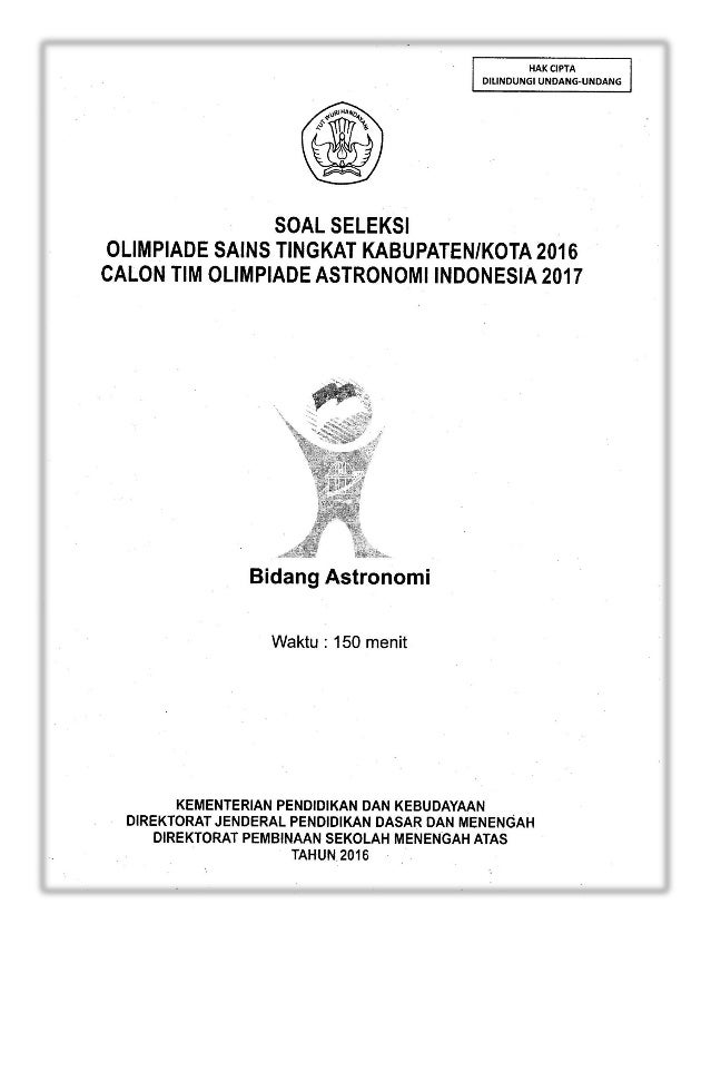 Soal Osk Astronomi Sma 2016