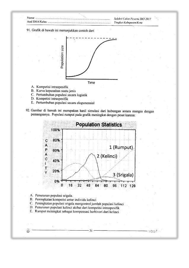 Soal OSK Biologi SMA 2016