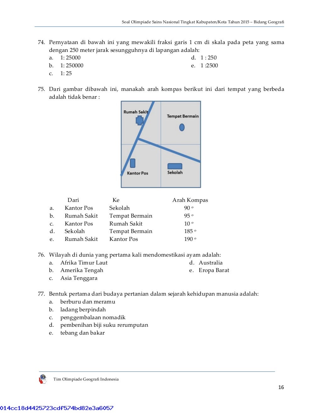 Soal OSK Geografi 2015