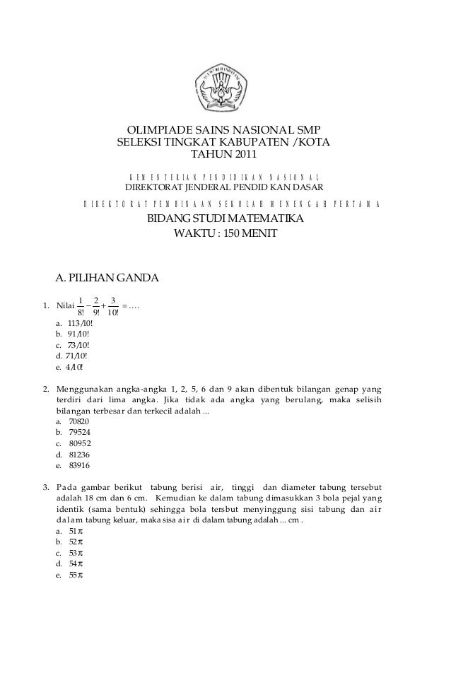Soal Osk Matematika Smp 2011