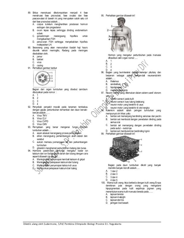 Soal osn biologi smp 2010 kabupaten