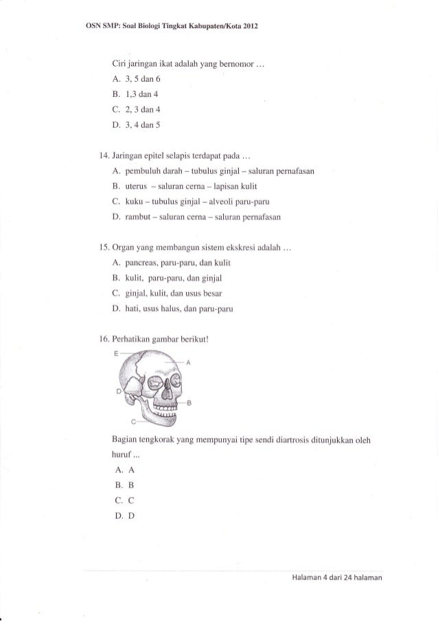 Soal on mipa biologi riset
