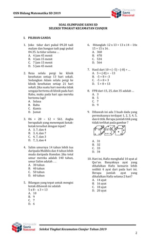 Soal Osn Matematika 2019