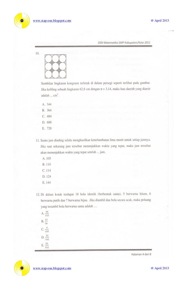 Soal osn matematika smp 2011