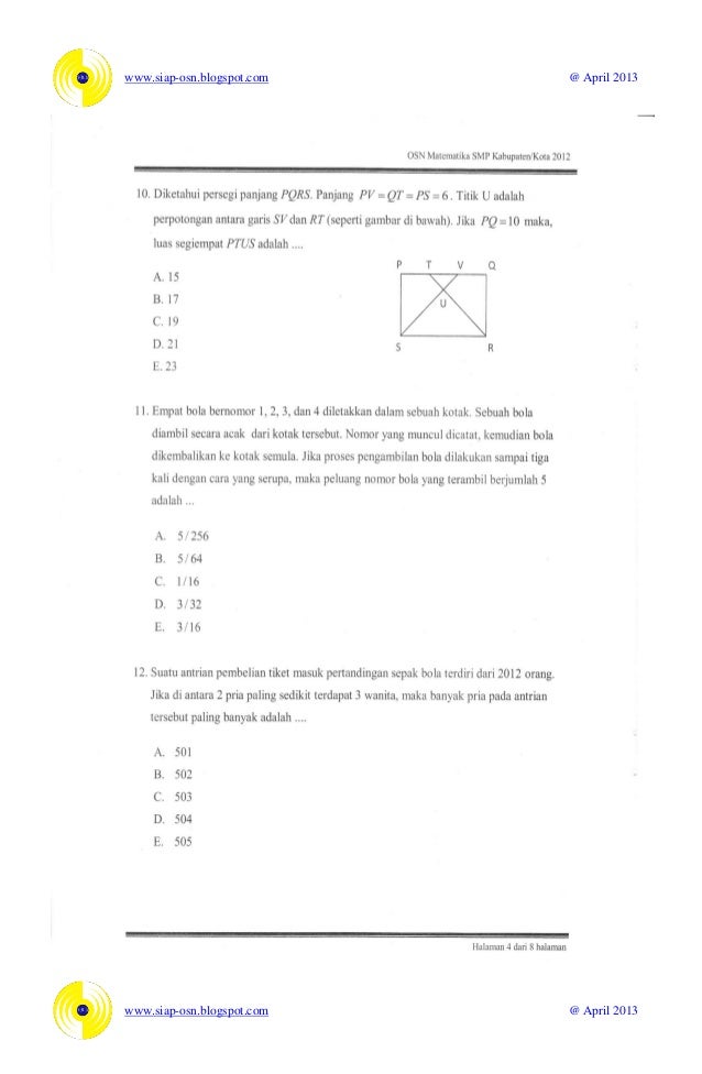 Soal osn matematika smp 2012