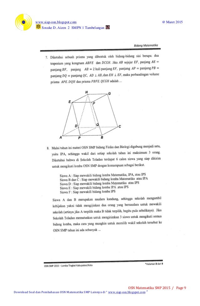 Contoh soal matematika