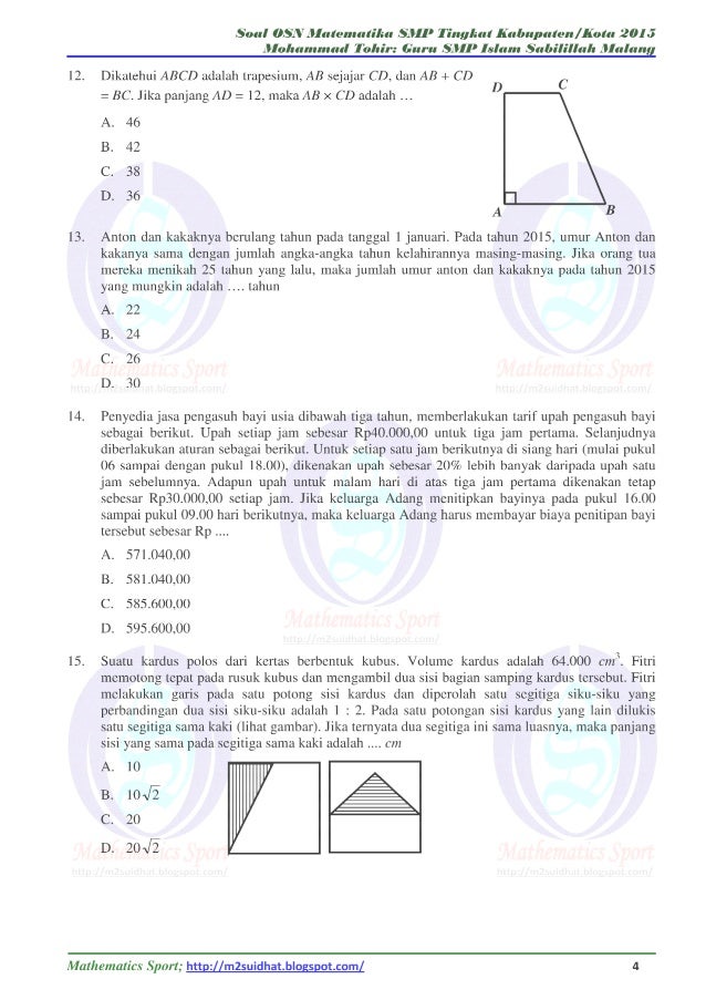 Soal osn matematika smp tingkat kota 2015 (m2suidhat