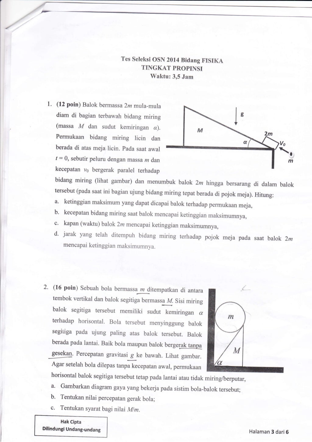 Soal OSP Fisika SMA 2014