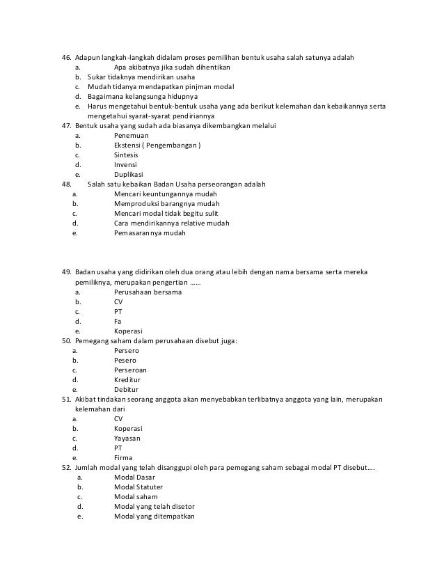 Soal Latihan 1 2013 Kewirausahaan