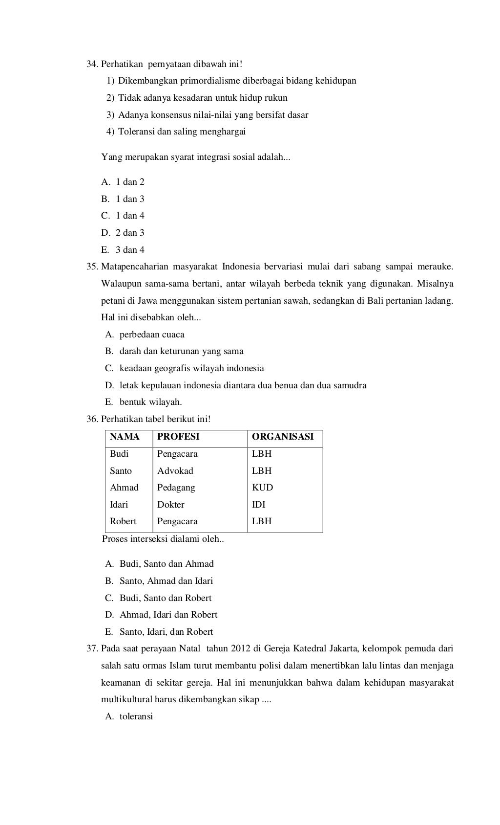 Soal Ujian Paket C 2020 LEMBAR EDU