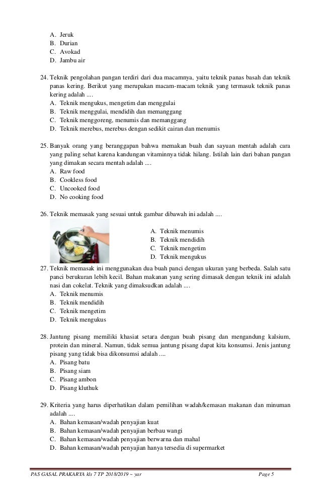 Soal Pas Ganjil 2018 2019