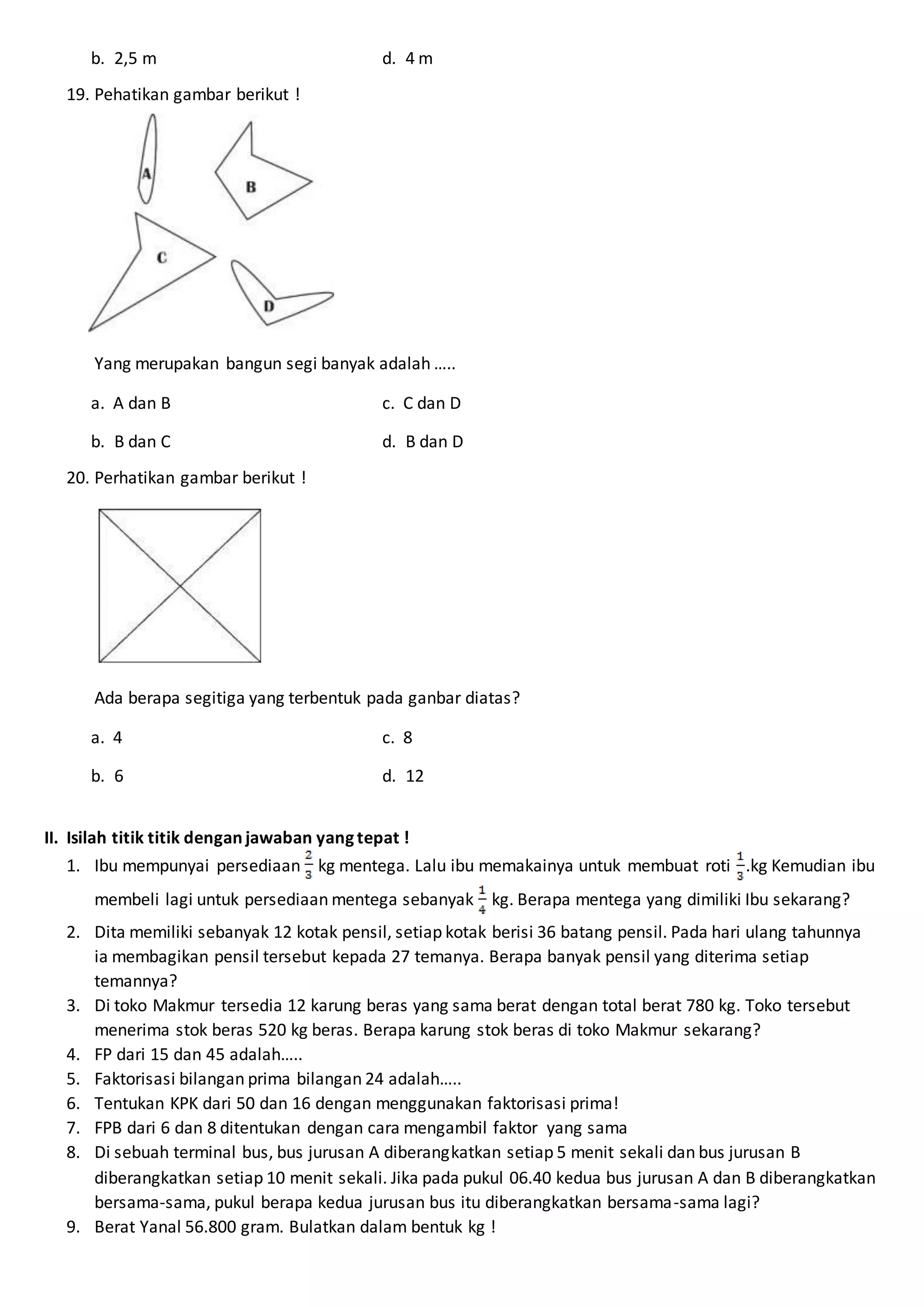 Latihan soal pas kelas 4 kk 13 Latihan soal pas kelas 4 kk 13