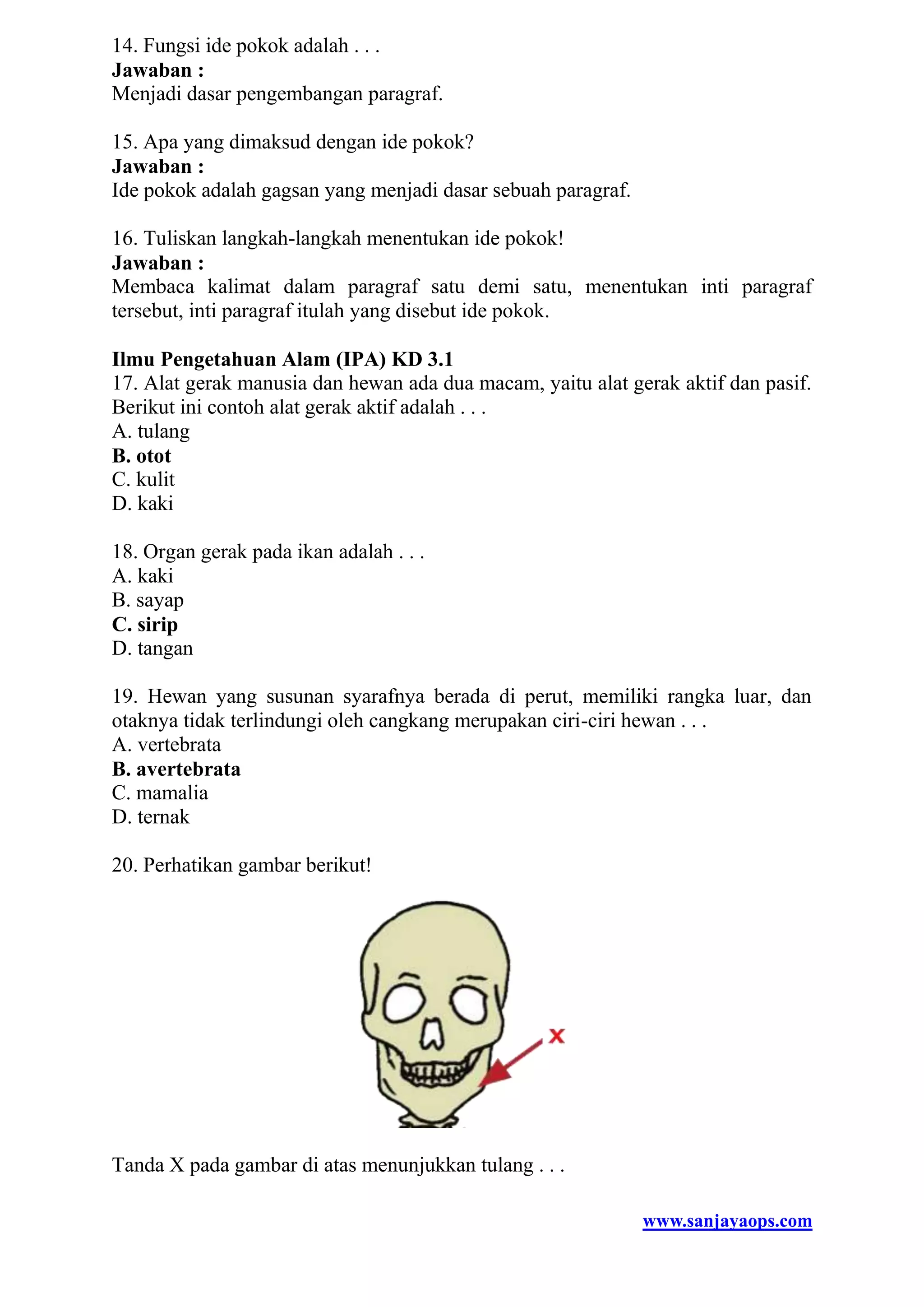 Persiapan Ulangan Tema 1 Kelas 5