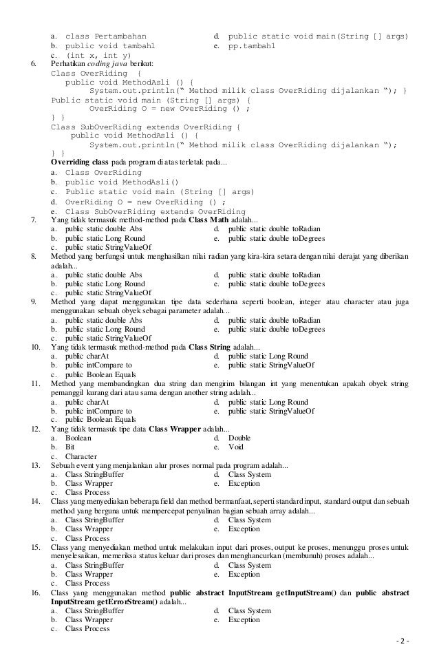 Soal UKK pbo smk kelas 11 esmester genap Soal UKK pbo smk kelas 11 esmester genap
