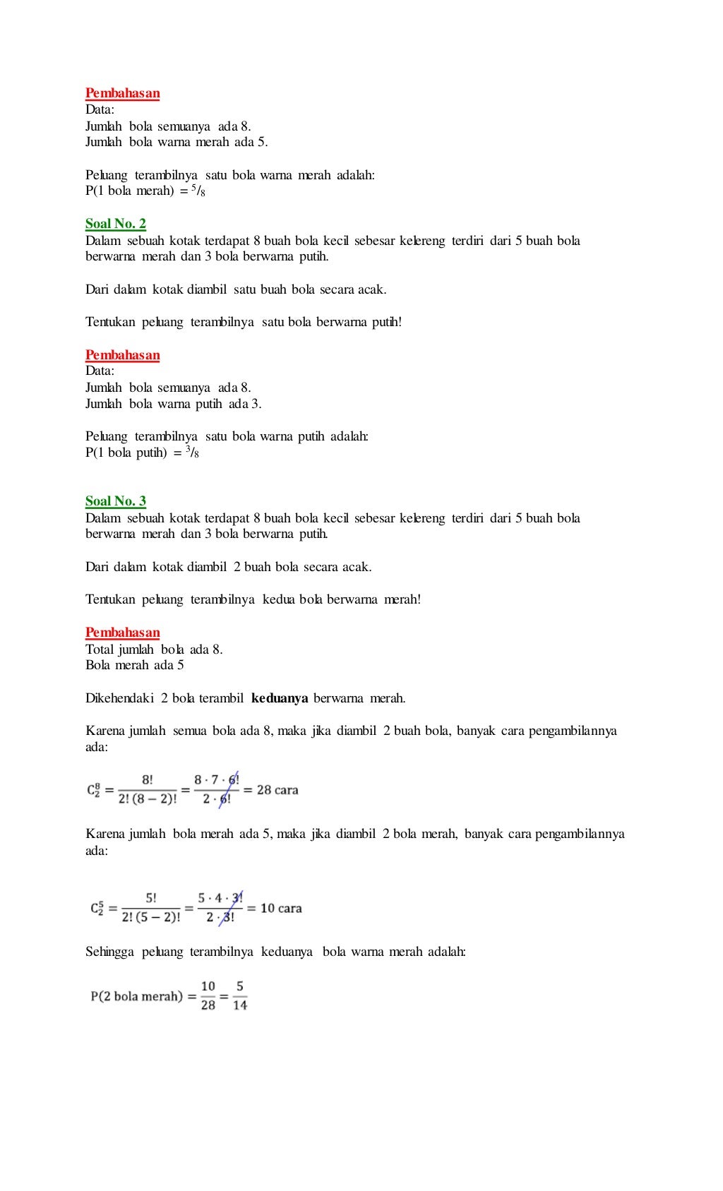 Soal peluang kaidah pencacahan aturan perkalian