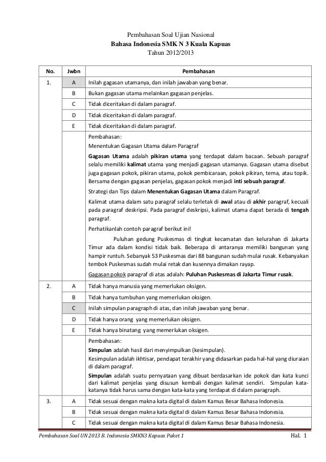 12++ Contoh contoh soal un smk materi artikel ideas