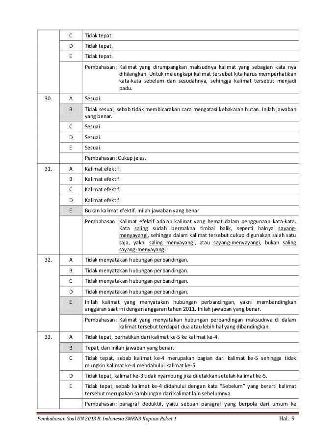 Jawaban eyd jawaban eyd soal dan pembahasan un bahasa 