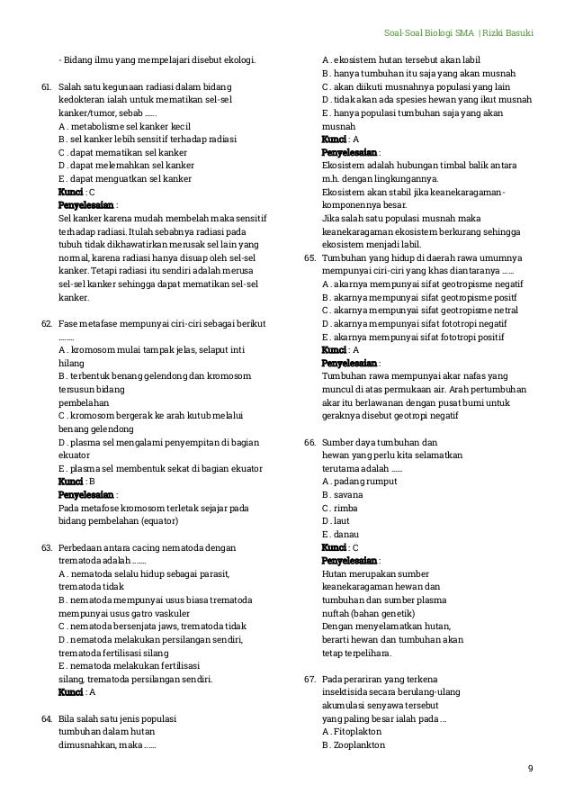 Hot Soal Olimpiade Biologi Kedokteran