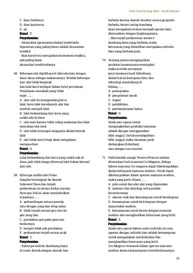 Kumpulan Soal Pengayaan Biologi Sma