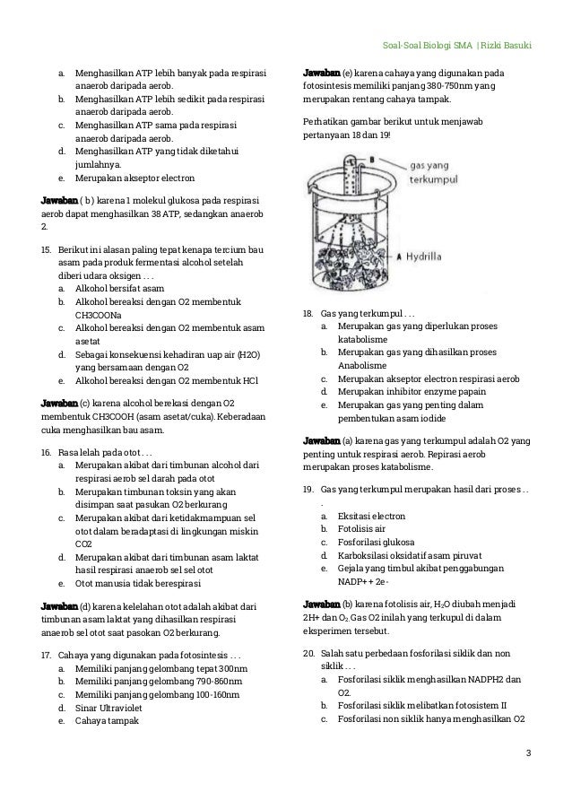 Kumpulan Soal Pengayaan Biologi SMA