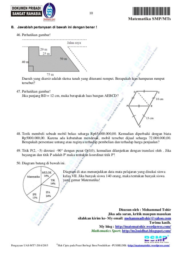 semester uas soal fisika 7 genap kelas 7 matematika semester 2015 genap pengayaan kelas uas Soal