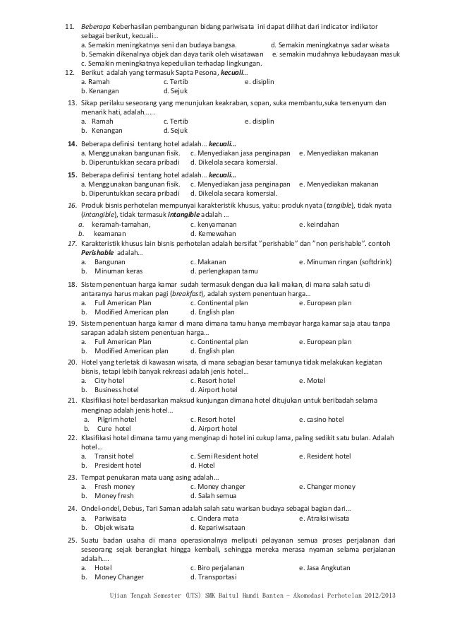 Soal Smk Pariwisata Ilmusosial Id