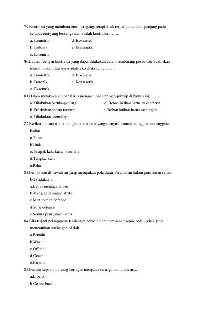Soal penjaskes kelas xii