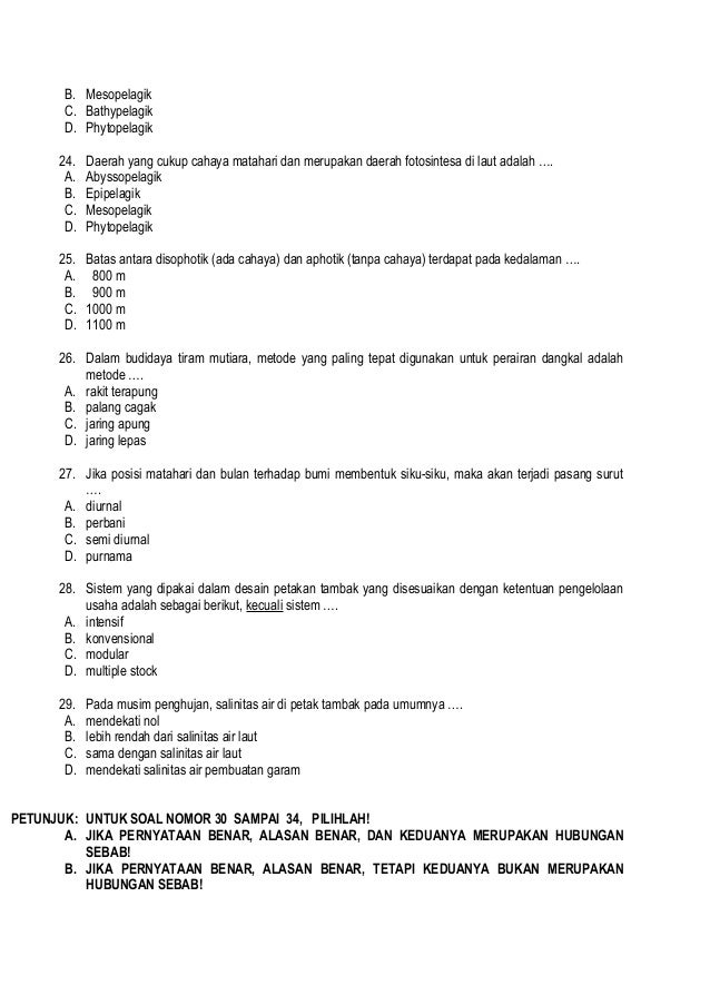 Soal Dan Kunci Jawaban Smk Perikanan Guru Galeri