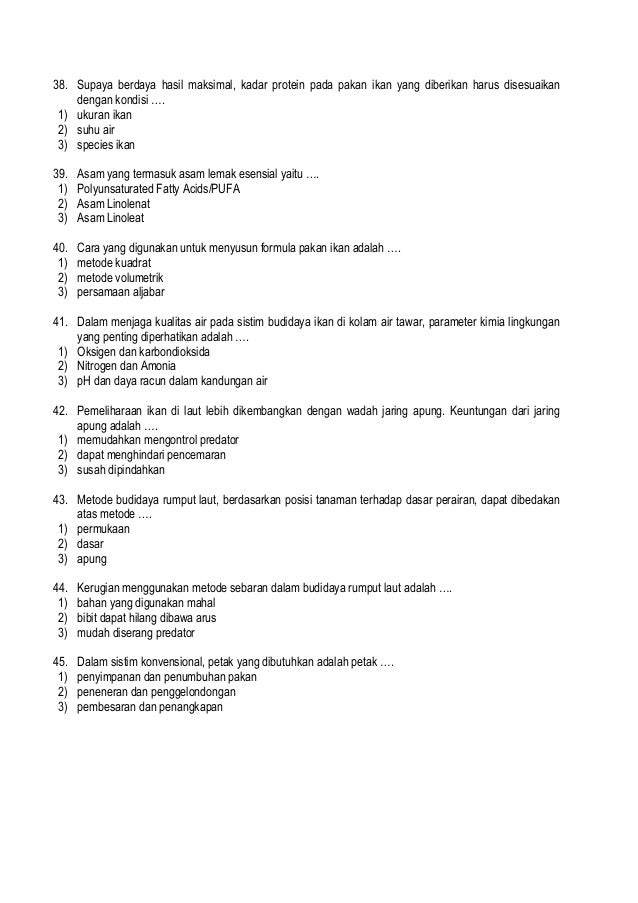 Soal Dan Kunci Jawaban Smk Perikanan Guru Galeri