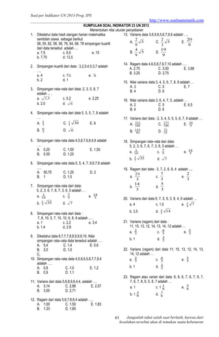 Soal Perindikator UN 2013 IPS | DOC