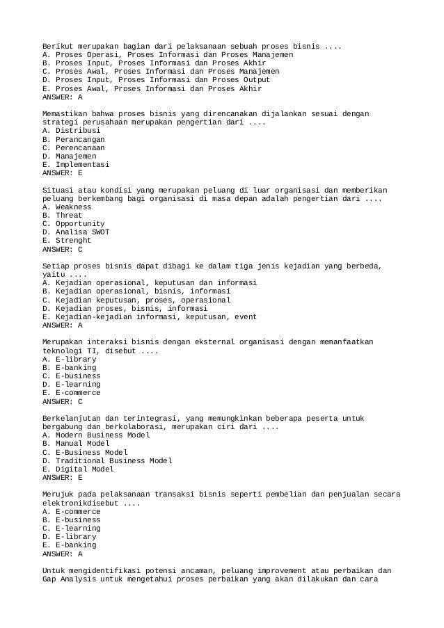 Soal Proses Bisnis Ti Aiken Format