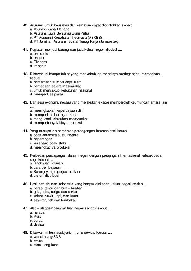 Soal Pilihan Ganda Ips Terpadu Smp Kelas 9 Semester Ganjil